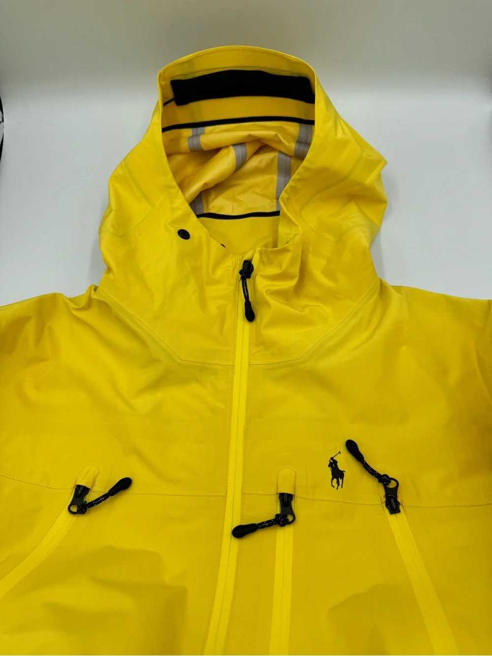 Polo by Ralph Lauren Bright Yellow Hooded Raincoat with Black Trim NWT! 🆕